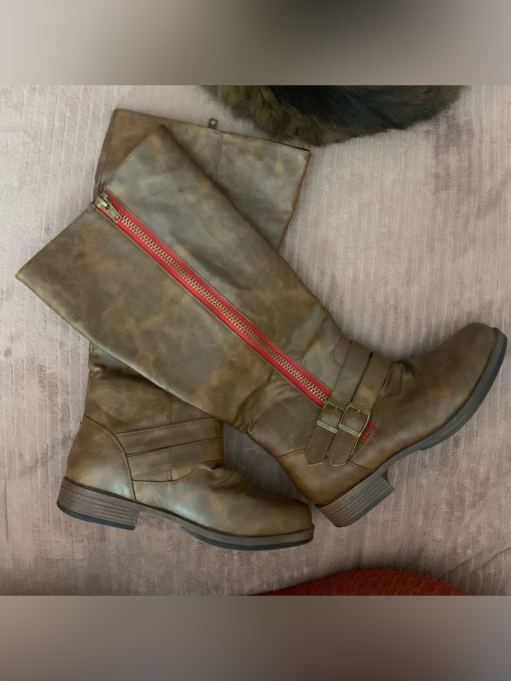 Women's Brown Knee-High Boots Wide-calf
